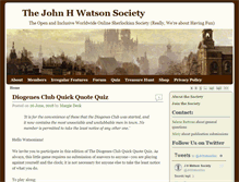 Tablet Screenshot of johnhwatsonsociety.com